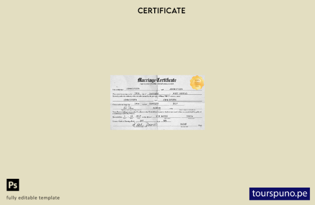listo para imprimir plantilla de certificado de matrimonio del Registrador de Be